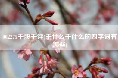 002275千股千评(千什么千什么的四字词有哪些)