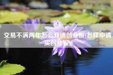 交易不满两年怎么开通创业板(怎样申请买创业板)