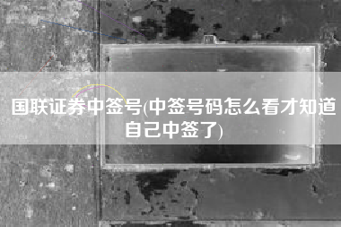 国联证券中签号(中签号码怎么看才知道自己中签了)
