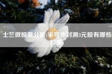 士兰微股票分析(半导体封测3元股有哪些股票)