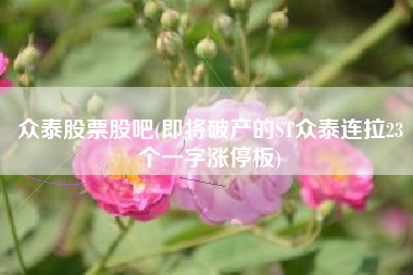 众泰股票股吧(即将破产的ST众泰连拉23个一字涨停板)