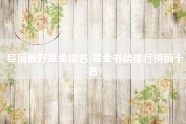 目前最好基金排名(基金书籍排行榜前十名)