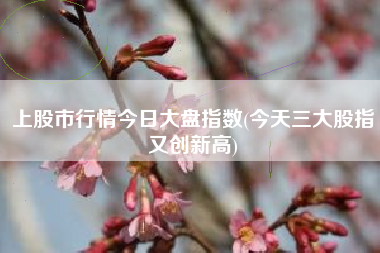 上股市行情今日大盘指数(今天三大股指又创新高)