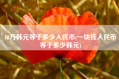 18万韩元等于多少人民币(一块钱人民币等于多少韩元)