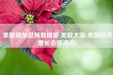 美联储加息预期提前 美股大涨(美国经济增长会停滞吗)