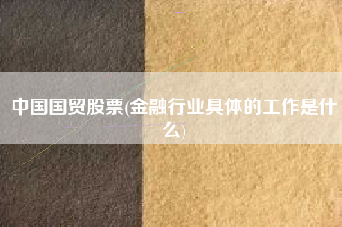 中国国贸股票(金融行业具体的工作是什么)