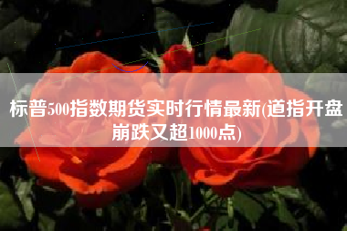 标普500指数期货实时行情最新(道指开盘崩跌又超1000点)