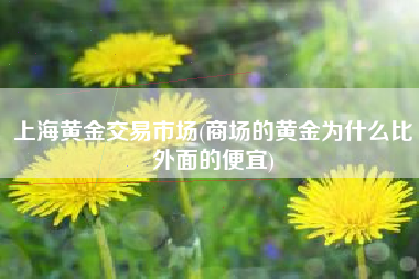 上海黄金交易市场(商场的黄金为什么比外面的便宜)