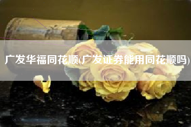 广发华福同花顺(广发证券能用同花顺吗)