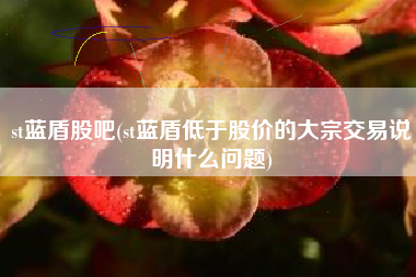 st蓝盾股吧(st蓝盾低于股价的大宗交易说明什么问题)