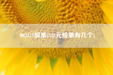 002819股票(328元股票有几个)