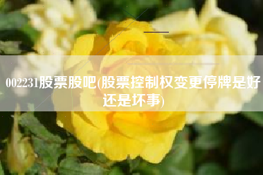 002231股票股吧(股票控制权变更停牌是好还是坏事)