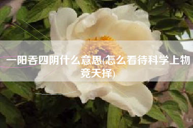一阳吞四阴什么意思(怎么看待科学上物竞天择)