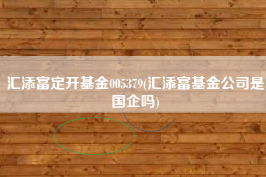 汇添富定开基金005379(汇添富基金公司是国企吗)