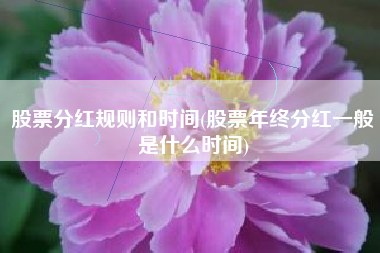 股票分红规则和时间(股票年终分红一般是什么时间)