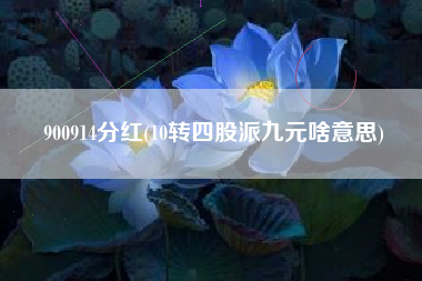 900914分红(10转四股派九元啥意思)