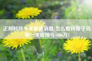 正邦科技今天最新消息(怎么看待獐子岛第一季度预亏4000万)