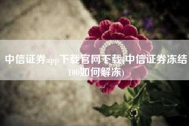 中信证券app下载官网下载(中信证券冻结100如何解冻)
