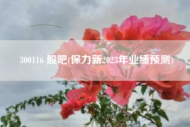 300116 股吧(保力新2023年业绩预测)