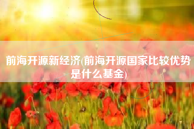 前海开源新经济(前海开源国家比较优势是什么基金)
