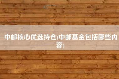中邮核心优选持仓(中邮基金包括哪些内容)