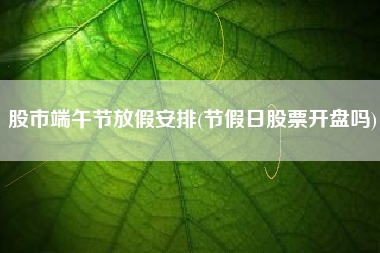 股市端午节放假安排(节假日股票开盘吗)