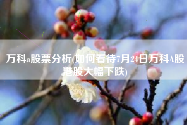万科a股票分析(如何看待7月24日万科A股港股大幅下跌)