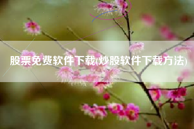 股票免费软件下载(炒股软件下载方法)