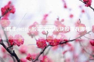 st辉丰(002496)股吧(农药板块股票有哪些)