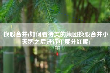 换股合并(如何看待美的集团换股合并小天鹅之后进行年度分红呢)
