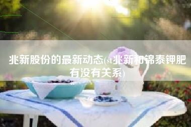 兆新股份的最新动态(st兆新和锦泰钾肥有没有关系)