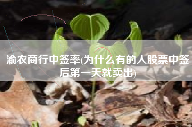 渝农商行中签率(为什么有的人股票中签后第一天就卖出)