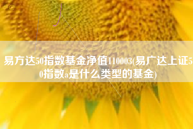 易方达50指数基金净值110003(易广达上证50指数a是什么类型的基金)