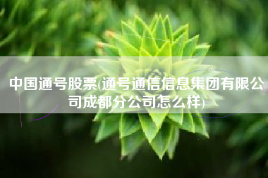 中国通号股票(通号通信信息集团有限公司成都分公司怎么样)