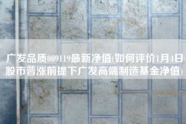 广发品质009119最新净值(如何评价1月4日股市普涨前提下广发高端制造基金净值)