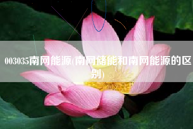 003035南网能源(南网储能和南网能源的区别)
