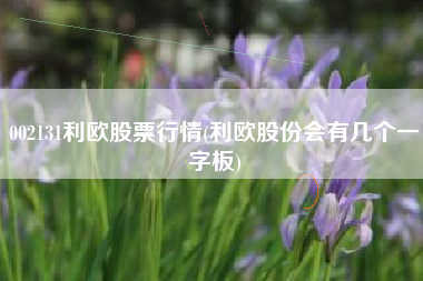002131利欧股票行情(利欧股份会有几个一字板)