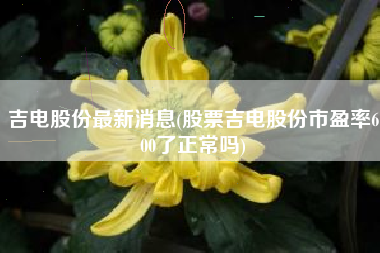 吉电股份最新消息(股票吉电股份市盈率600了正常吗)
