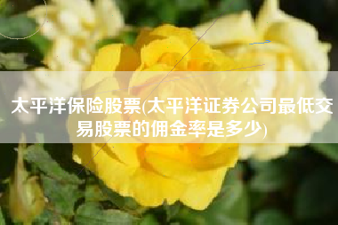 太平洋保险股票(太平洋证券公司最低交易股票的佣金率是多少)