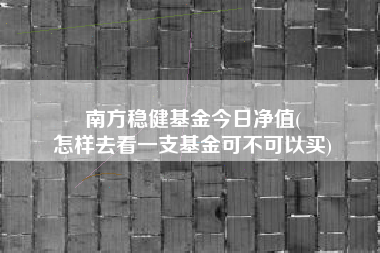 南方稳健基金今日净值(
怎样去看一支基金可不可以买)