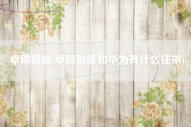 卓郎智能(卓郎智能和华为有什么往来)