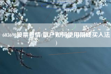 603690股票行情(散户如何使用阴线买入法)