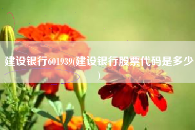 建设银行601939(建设银行股票代码是多少)