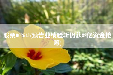 股票002641(预告业绩腰斩仍获82亿资金抢筹)
