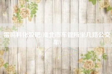 雷鸣科化股吧(淮北市车管所坐几路公交车)