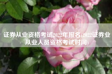 证券从业资格考试2022年报名(2022证券业从业人员资格考试时间)