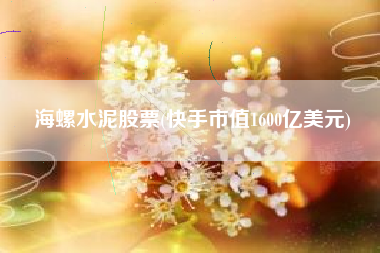 详细阅读:海螺水泥股票(快手市值1600亿美元) 海螺水泥股票(快手市值1600亿美元)