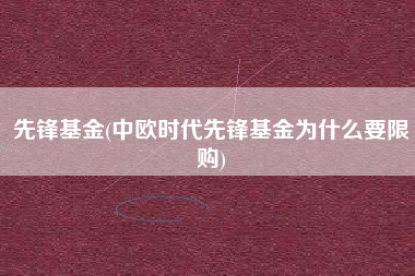 先锋基金(中欧时代先锋基金为什么要限购)