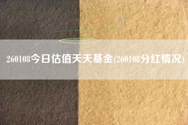 260108今日估值天天基金(260108分红情况)