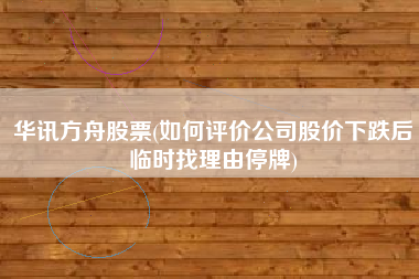 华讯方舟股票(如何评价公司股价下跌后临时找理由停牌)